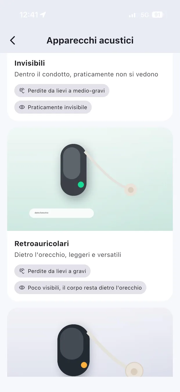 Gli apparecchi proposti dal centro